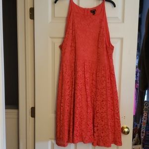 Coral pink lace Torrid dress